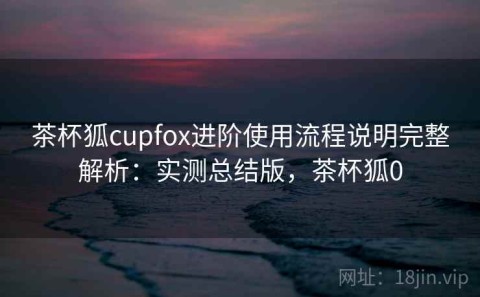 茶杯狐cupfox进阶使用流程说明完整解析：实测总结版，茶杯狐0